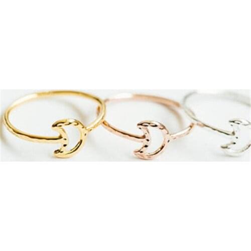 Fashion crescent moon knuckle ring Irregular net ring surface of the moon ( color)