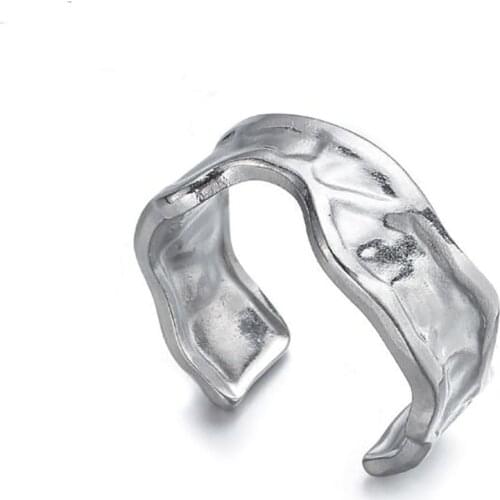 Stainless Steel Irregular Men Punk Rock Finger Ring Jewelry Gift For Him Size 8