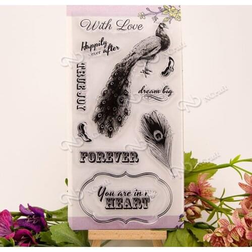 Peacock Transparent Clear Silicone Stamp/Seal for DIY scrapbooking/photo album Decorative clear stamp sheets A282