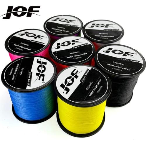 JOF Brand 500M 4-strand Japan Multifilament PE 100% PE Braided Fishing Line 10 12 18 28 35 40 50 60 80 100 120LB