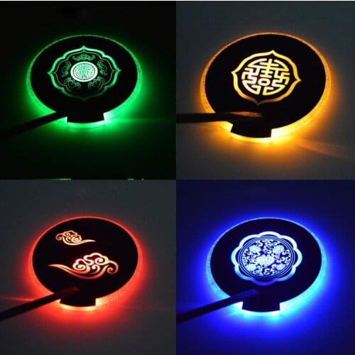 Table Lighting Coasters Pubs Champagne Red wine Coasters Restaurant Bars Beers Round Thin Cup Wads Customized Logo