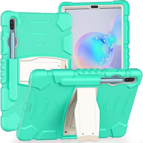 Shockproof Silicone PC Stand Coque Tablet Cover for Samsung Galaxy Tab S6 TabS6 10.5 5G T866 T860 T865 N Case Fundas Shell New