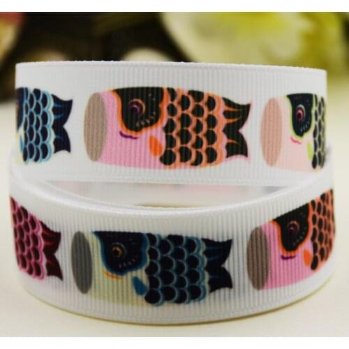 22mm 25mm 38mm 75mm koinobori Cartoon printed Grosgrain Ribbon party decoration 10 Yards X-03225