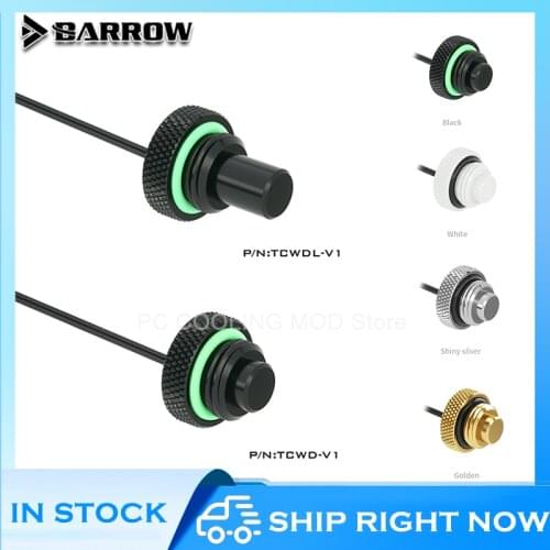 Barrow Temperature Sensor Stop Fitting, G1/4'' 10K (Standard) Water Cooling + 30cm Cable, TCWD-V1/TCWDL-V1