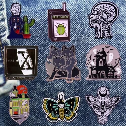 Terror Film Scene Cartoon Brooch Lapel Metal Enamel Badge Collect Denim Jacket Backpack Pin Given Friends And Fans Gifts