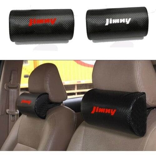 Carbon Fiber Texture PU Leather Auto Pillow For Suzuki Jimny