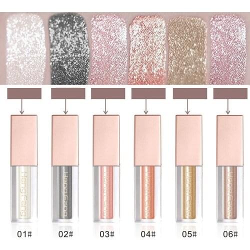 Eye Shadow Women Make Up Case Liquid Diamond Glitter Eyeshadow Cosmetics Waterproof Shimmer Eye Shadows Beauty 9 Colors