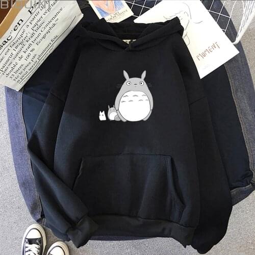Kawaii Totoro Studio Ghibli Hoodies 2021 New Cute Cartoon Hoody Women Japanese Anime Graphic Sweatshirt Casual Female Streetwear