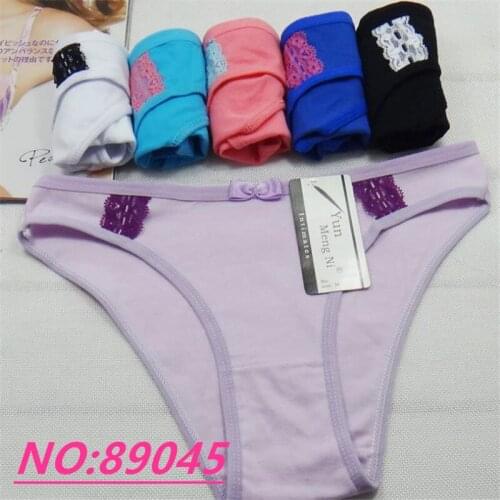 New Hot Womens Trigonometric Cotton Panties Young Girl Panties Womens Dot Print Cotton Lace Briefs 89045