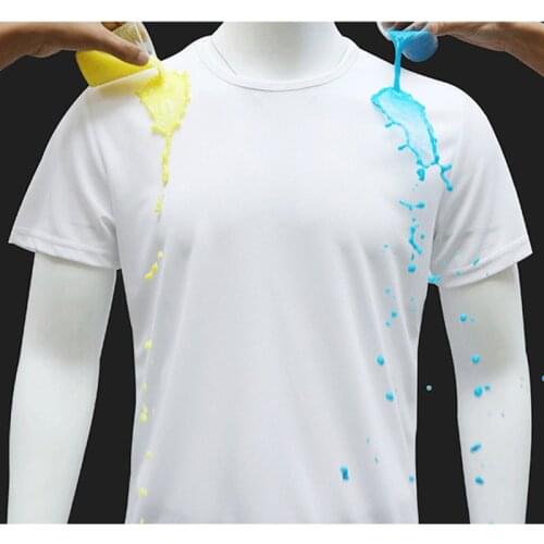Waterproof Running T-Shirt For Men , Male Breathable Fitness Shirt , High elasticity Gym Kit , nanotechnology Antifouling Shirts