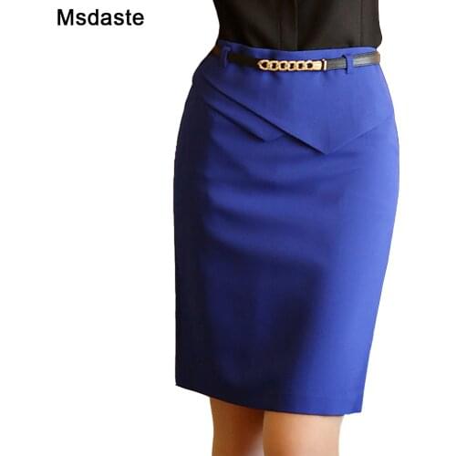 Women Pencil Skirts Formal Office Work Lady Slim Bodycon Skirt Saias Femininas 2019 Curta High Waist Female Blue Black XS~3XL