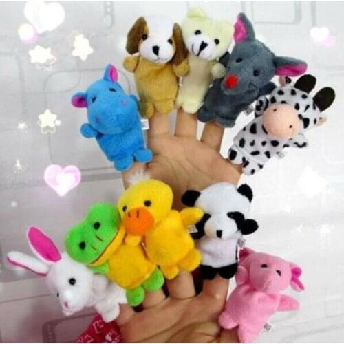 10Pcs Farm Animal Finger Baby Toys Children Kids Baby Learn Story Party Bag Filler Toddler Lovely Toys