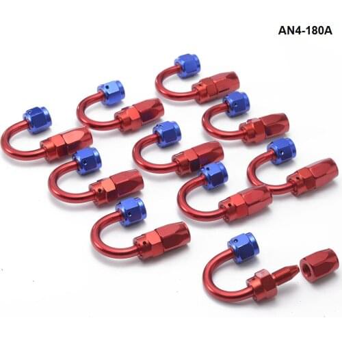 10PCS/LOT AN4 180 Degree Degree Hose End Fitting/Oil Fuel Line Adapter AN4-180A