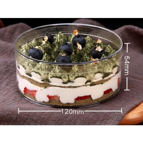 10pcs High quality clear plastic PP thick cake box creative packaging boxes diy favors ice cream pudding dessert cups with lids