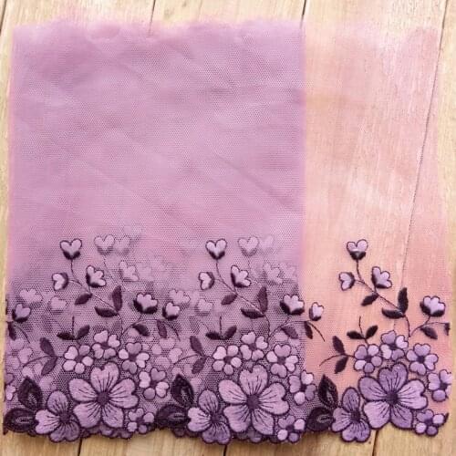 17Yards Beautiful Embroidered Lace Trims Vintage Flower Mesh Tulle Trimmings Sew On Patch Wedding Appliques 22cm Table Clothing