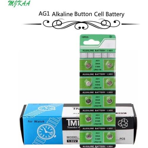 200Pcs=20Card AG1 1.55V 364 SR621SW LR621 621 LR60 CX60 Alkaline Button Coin Cell Batteries Watch Battery