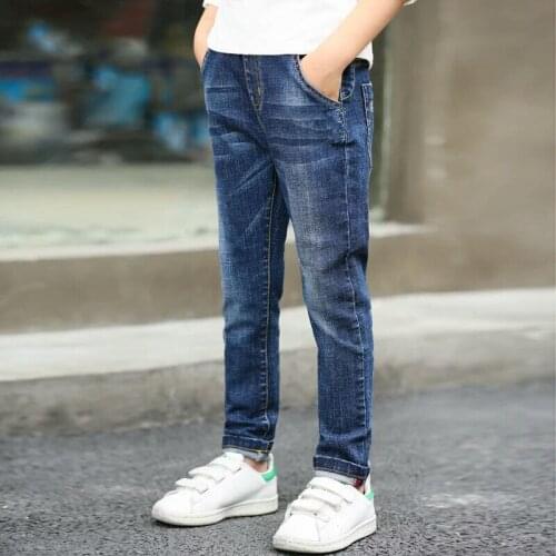 2020 Fashion Boys Solid Denim Pants Cotton Boy Straight Pants Child Regular Trousers Boys Pants Leisure Pants for Boys Trousers