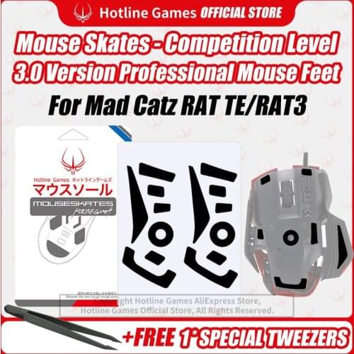 Hotline Games 3.0 Mouse Skates Mouse Feet Replacement for MadCatz RAT3 Gaming Mouse,Smooth, Durable,Glide Feet Pads