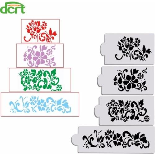 4Pcs/Set Cake Stencil Flower Leaf Shape Cake Decorating Tools Wedding Cake Decoration Fondant Cake Molds