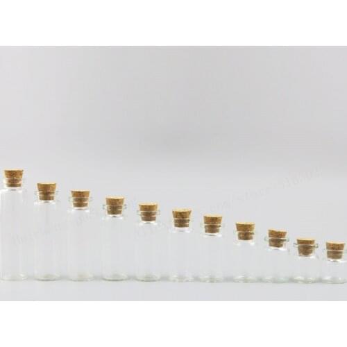 500 x 5 8 10 15 20ml Small Glass Jars Decoration Containers Mini Cheap Message Vials Ornaments Cork Stopper Hot Sale Mason Jar