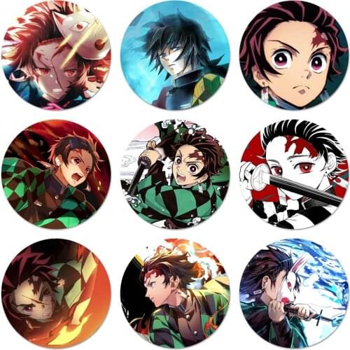 58mm demon slayer kimetsu Badge Brooch Pin Accessories For Clothes Backpack Decoration gift
