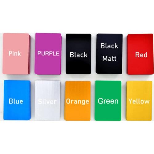 Wholesale 100Pcs Aluminum Business Cards Blanks Card For Customer Laser Engraving Dog ID Tag For Pet DIY Gift Cards 10 Colors