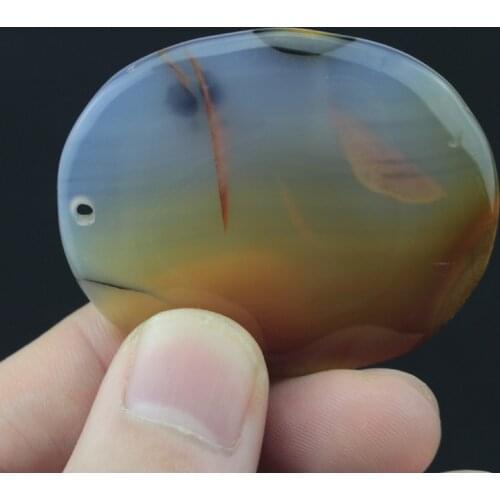 42x57mm oval shape gray leaf agat carnelian pendant natural stone beads for jewelry making wholesale