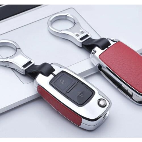 Zinc Alloy+Leather Car Key Case For VW Volkswagen Passat B8 Polo Golf 4 5 7 Skoda Octavia A5 Fabia SEAT Ibiza Leon Remote Cover
