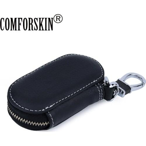 COMFORSKIN Guaranteed Luxury 100% Genuine Leather Key wallets New Arrivals Cowhide Key Case For Cars Thread Style Key Wallets