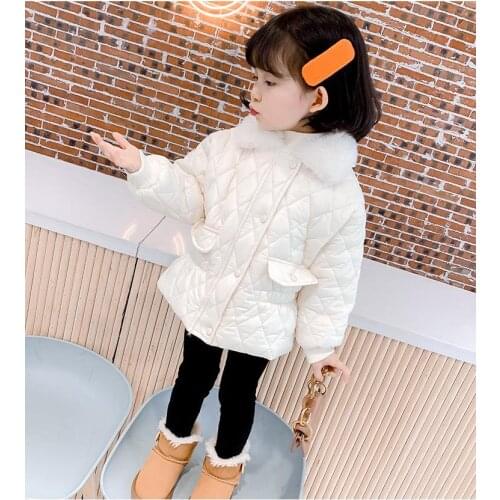 Girls Kids Boys Winter Coats Fur Collar Cotton Padded Thick Warm Coat Jacket Fashion Baby Clothes Children overcoats