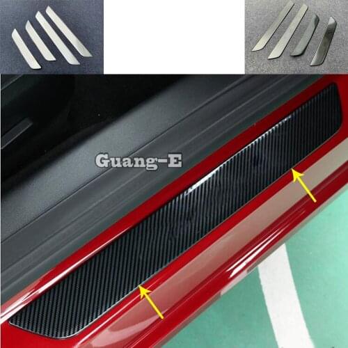 For Tesla Model 3 Model3 2018 2019 2020 Car External Pedal Moulding Tirm Threshold Strip Stainless Steel Door Scuff Plate