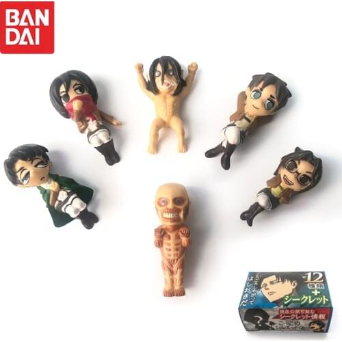 Blind box Anime Attack on Titan Action Figure Toy PVC Q Posket Mini Eren Levi Ackerman Hange Kawaii Figures Gifts for Kids Toys