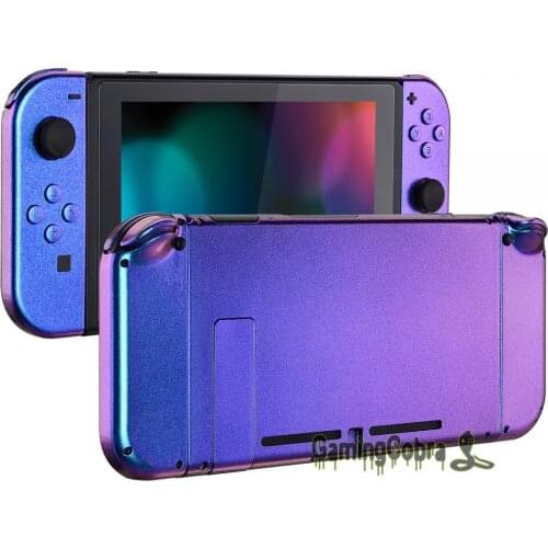 Purple Blue Chameleon Glossy Back Plate With Controller Shell w/ Full Set Buttons for Nintendo Switch Handheld Console & Joy-Con