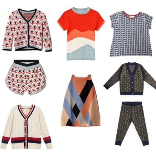 Girls Cardigan Sweater Shorts New Autumn Brand Boys Cotton Knitted Sweaters Baby Girl Bust Skirt Coat Wave T-shirt Kids Clothes