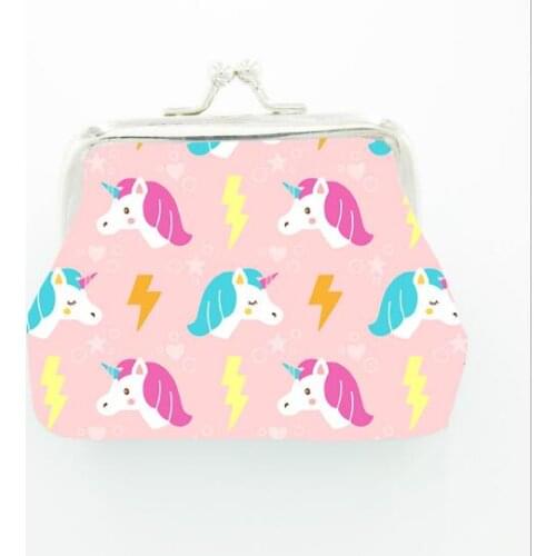 Fashion girl coin purse INS style unicorn painted coin purse stationery bag classic ladies double buckle small purse sewing bag