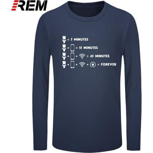REM long sleeve tee Mens Summer T Shirts Short Sleeve Toilet Break Wifi Geek Nerd Lazy Funny Tees Clothing Men Cool T-Shirts