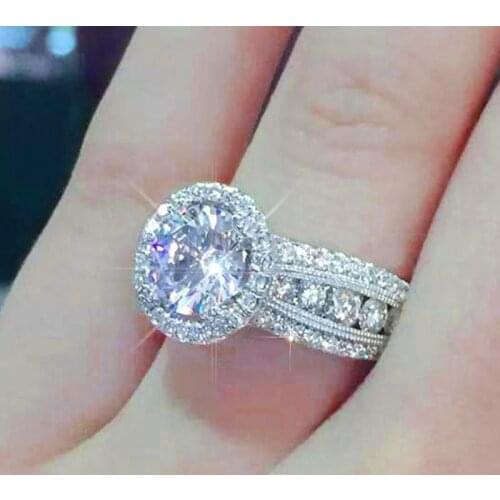 New Sparkling Finger Rings 925 Sterling Silver Charm Bling Stone Engagement Wedding Rings for Women Chic Jewelry Gift Hot Sell