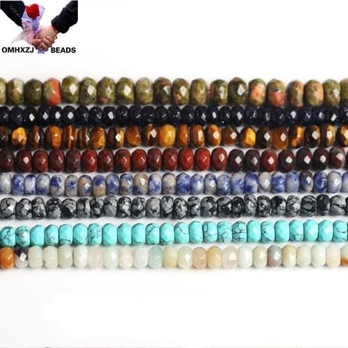 OMH Wholesale JD256 2.5*4 4*6 5*8mm Jewelry DIY Making Bracelet Necklace Natural AAA Tiger Eye Amazonite Loose Spacer Beads