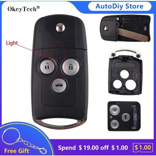OkeyTech Original Flip Folding Remote CAR Key Shell Case Fob For Honda Acura Civic Accord Jazz CRV HRV 2/3/4 Buttons Replacement