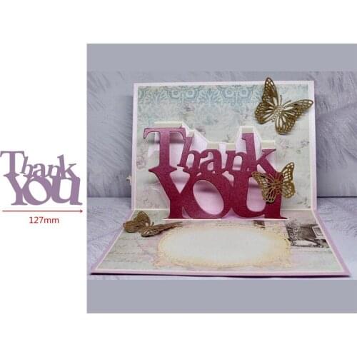 Pop Up Thank You Word Popular Letters Metal Cutting Dies Scrapbooking Album Paper DIY Cards Crafts Embossing Dies New 2019
