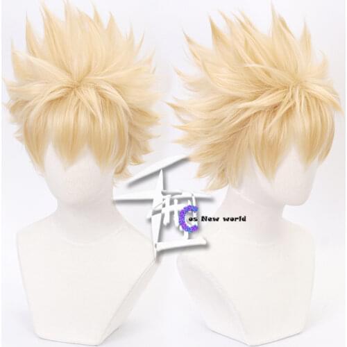 Anime My Hero Academia Baku No Hero Bakugou Katsuki Bakugo Wigs Short Linen Blonde Heat Resistant Cosplay Costume Wig + Wig Cap