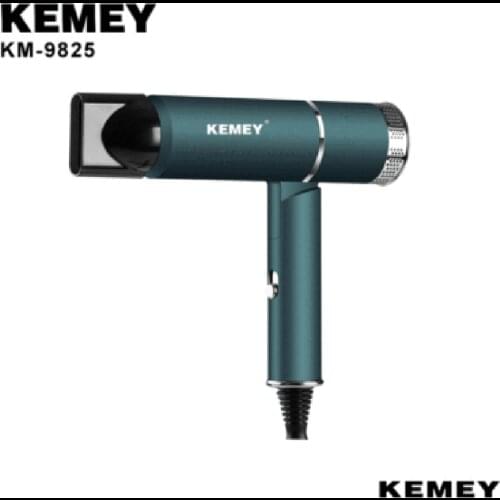 Kemei KM-9825 Foldable T-shaped Body, Lightweight, One-button Gear Adjustment, Hair Dryer, Cold and Hot Air, Negative Ion Care