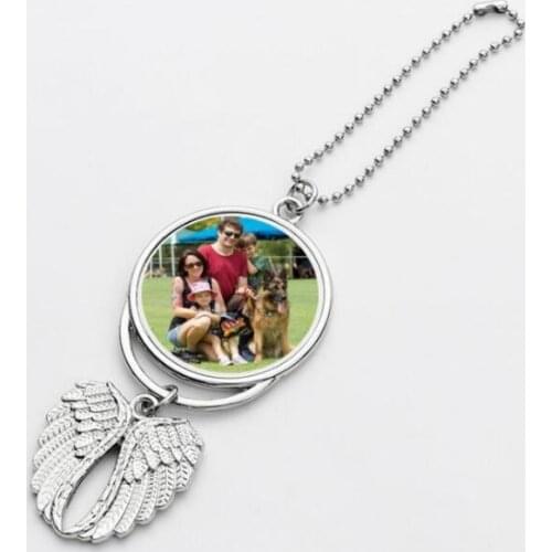 Sublimation blanks car ornament decorations angel wings shape blank hot transfer printing consumables supplies Christmas Party G