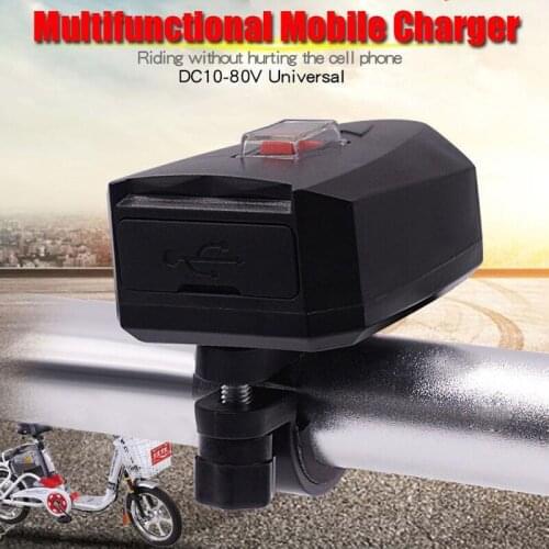 Universal Waterproof 12V-24V Motorcycle Motorbike Handlebar Dual USB Socket Splitter Charger Power Adapter for Mobile Phone