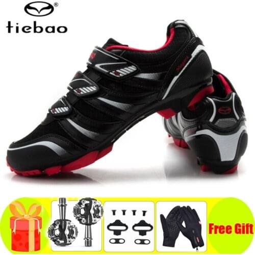 Tiebao Mountain Bike Shoes Sapatilha Ciclismo Mtb SPD Pedals Self-locking Breathable Superstar Riding Racing Bicycle Sneakers