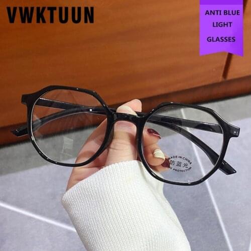VWKTUUN Vintage Glasses Frame Women Men Glasses Polygon Anti Blue Light Eyeglasses Frames Mens Glasses Frames For Women