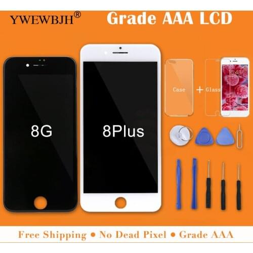 YWEWBJH 5PCS Grade AAA LCD For iPhone 8 LCD Display Touch Screen Digitizer Assembly Replacement Good 3D For iPhone 8Plus screen