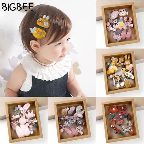 Fine Children Animal Hairpin Cute Cartoon Anime Hair Clips Pig Rabbit bee Baby Hairpins for Women Hair Accessories Girl Kid Gift