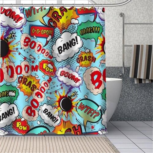 Custom comic-pop art Shower Curtains DIY Bathroom Curtain Fabric Washable Polyester for Bathtub Art Decor Drop Shipping