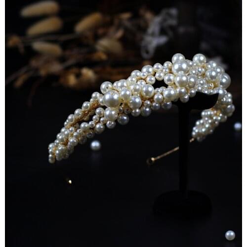 Fashion Big Pearl Headband For Women Girls Hair Hoop Vintage Hairband New Hair Accessories Jewelry Headwear